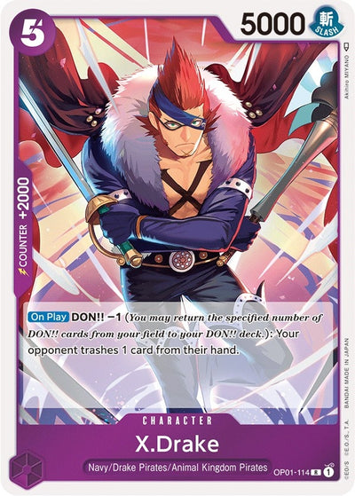 Image for X.Drake (114) (Romance Dawn) (OP01-114) - One Piece Card Game