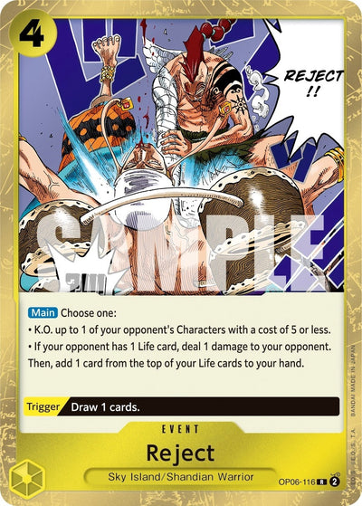 Image for Reject (Wings of the Captain) (OP06-116) - One Piece Card Game